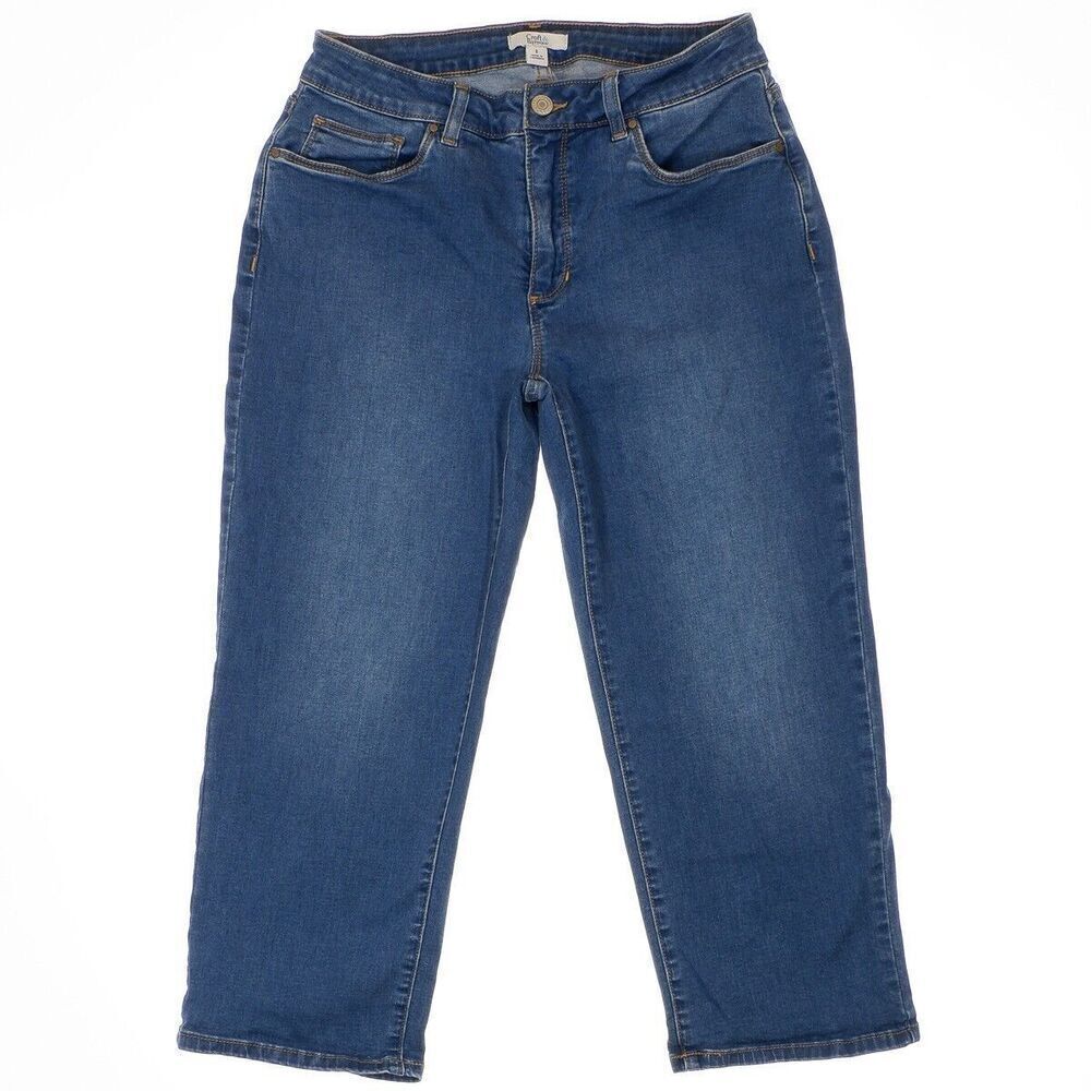 Croft & Barrow Jeans Womens Size 8 Capri Blue Denim Stretch Measures 28 x 21.5